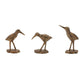 Set of Three Brown And Gold Polyresin Bird Figurine