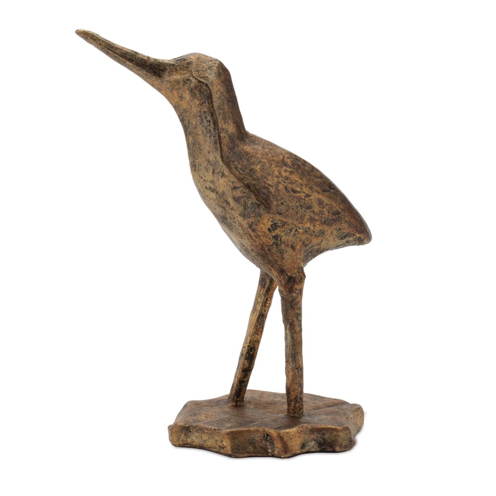 Set of Three Brown And Gold Polyresin Bird Figurine
