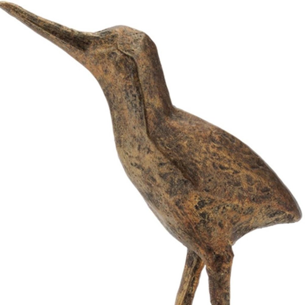 Set of Three Brown And Gold Polyresin Bird Figurine