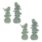 Set of Four Green Polyresin Bird Figurine
