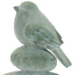 Set of Four Green Polyresin Bird Figurine