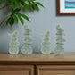 Set of Four Green Polyresin Bird Figurine
