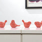 Set of Six Pink Ceramic Bird Figurine