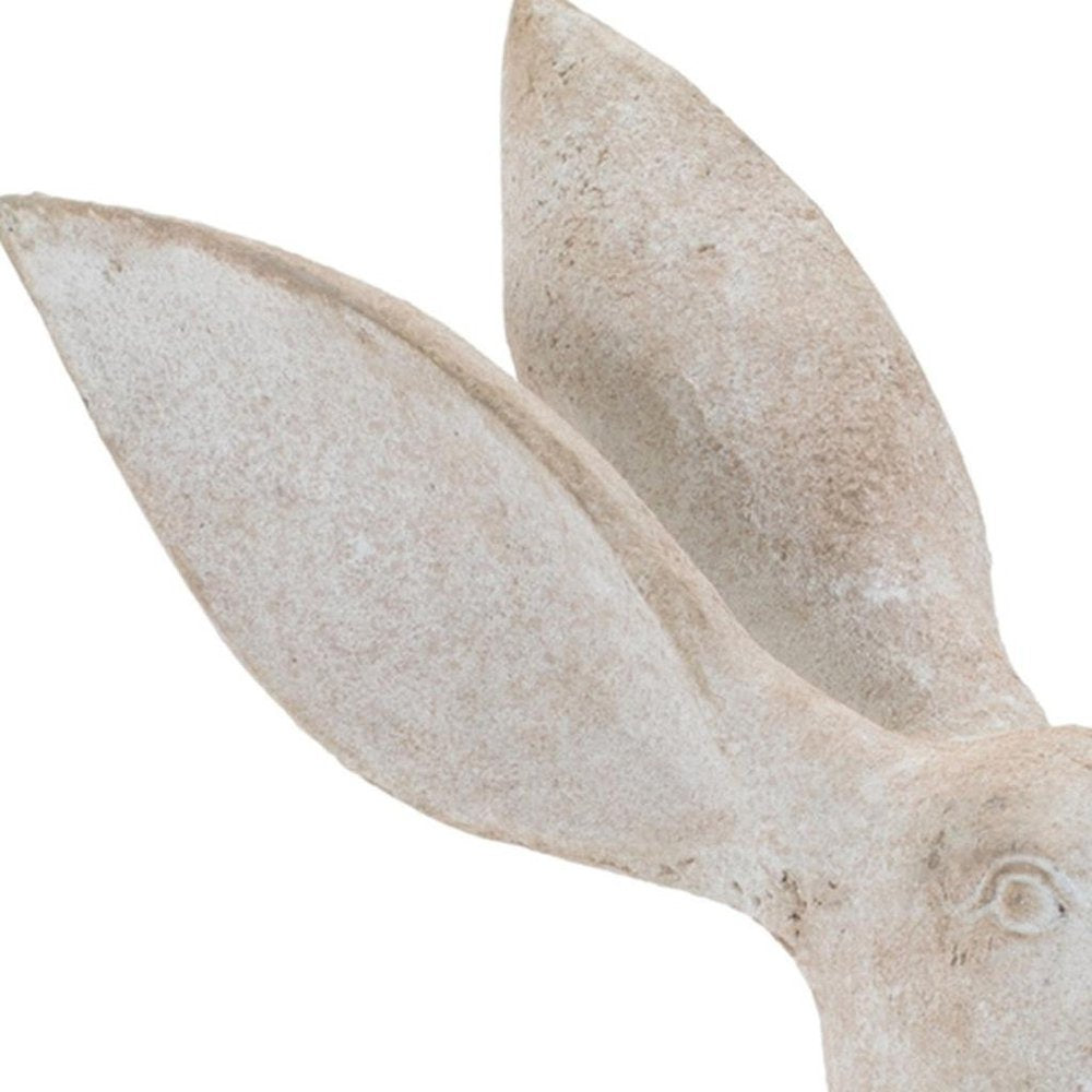 Set of Four Beige Resin Bunny Rabbit Figurines