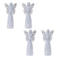 Set of Four White Polyresin Floral Wing Angel Figurines