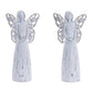 Set of Four White Polyresin Floral Wing Angel Figurines