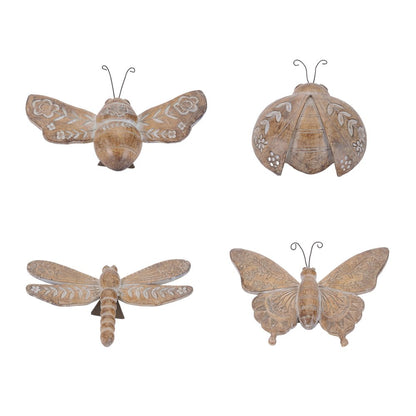 Set of Four Brown Polyresin Butterfly Figurine