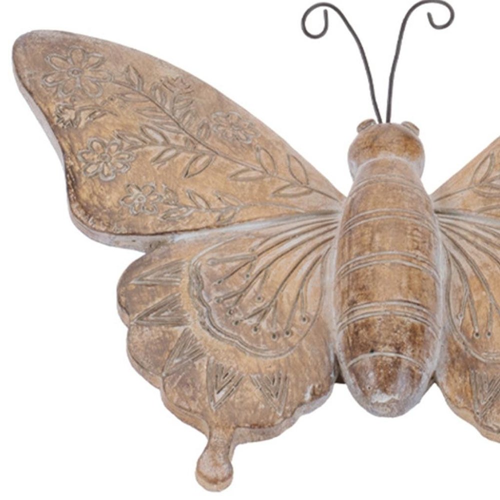 Set of Four Brown Polyresin Butterfly Figurine