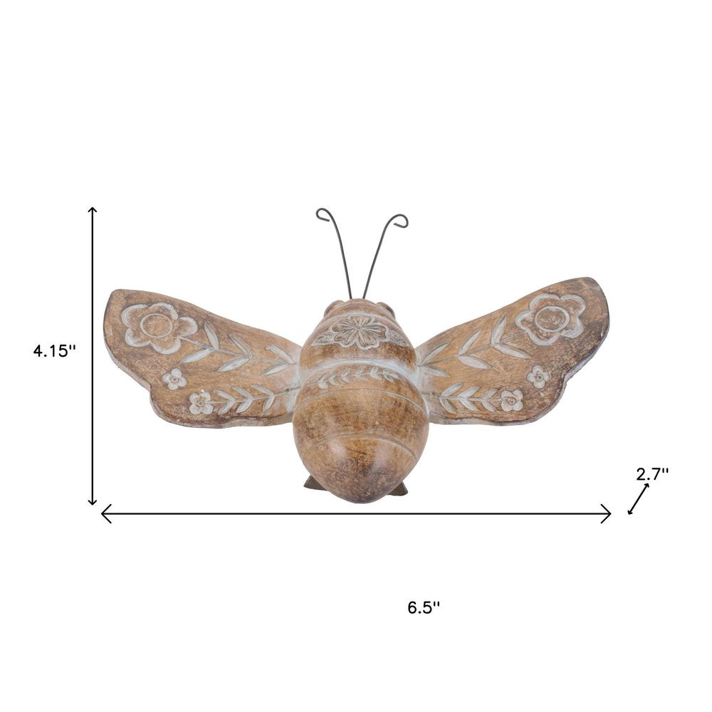 Set of Four Brown Polyresin Butterfly Figurine