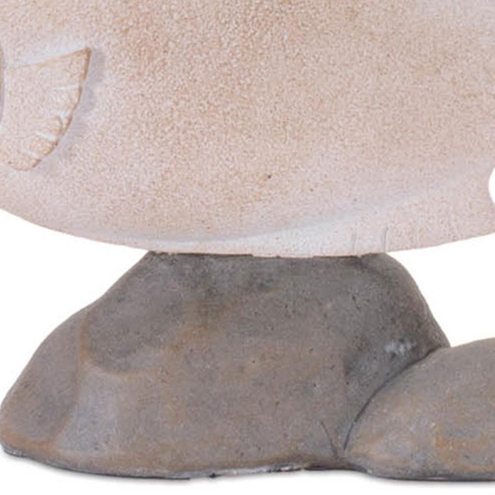 Set of Four Beige And Gray Polyresin Fish Figurines