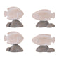 Set of Four Beige And Gray Polyresin Fish Figurines