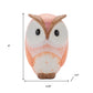 Set of Three Pink And Beige Terracotta Owl Figurines