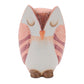 Set of Three Pink And Beige Terracotta Owl Figurines