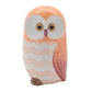 Set of Three Pink And Beige Terracotta Owl Figurines
