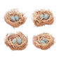 Set of Eight Brown And Blue Decorative Birds Nests With Eggs Sculptures