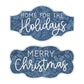 Set of Two Blue And White Christmas Home For The Holidays Wood Wall Decor