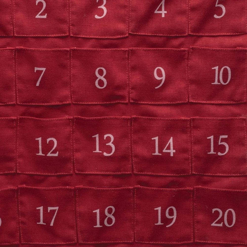 35" X 17" Red And White Christmas Advent Calendar Let it Snow Wood Hanging Wall Decor