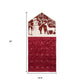 35" X 17" Red And White Christmas Advent Calendar Let it Snow Wood Hanging Wall Decor