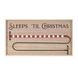 11" X 20" Natural And Red  Wood Sleeps 'Til Christmas Advent Calendar Hanging Wall Decor