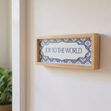 5" X 12" Blue And White Christmas Joy To The World Wood Framed Art