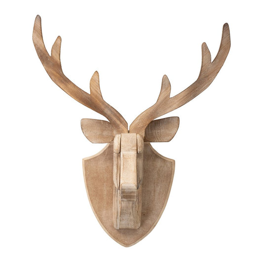 21" X 17" Brown Wood Deer Hanging Dimensional Sculpture