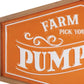 13" X 20" Orange And White Metal Farm Fresh Pumpkins Wall Decor