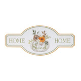 10" X 22" White Green And Orange Metal Home Sweet Home Hanging Wall Decor