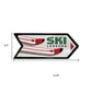 Set of Two Black Red And White Ski Lessons Metal Hanging Wall Decor