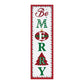 30" X 9" Green Red And White Christmas Be Merry Iron Hanging Wall Decor