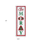 30" X 9" Green Red And White Christmas Be Merry Iron Hanging Wall Decor
