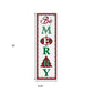 30" X 9" Green Red And White Christmas Be Merry Iron Hanging Wall Decor