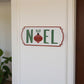 Set of Three White Green And Red Metal Christmas Hanging Text Wall Decor