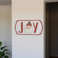 Set of Three White Green And Red Metal Christmas Hanging Text Wall Decor