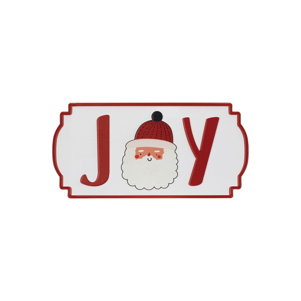 Set of Three White Green And Red Metal Christmas Hanging Text Wall Decor