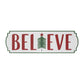 Set of Three White Green And Red Metal Christmas Hanging Text Wall Decor