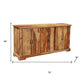 72" Brown Solid Wood Live Edge Sideboard with Six Doors