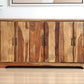 72" Brown Solid Wood Live Edge Sideboard with Six Doors