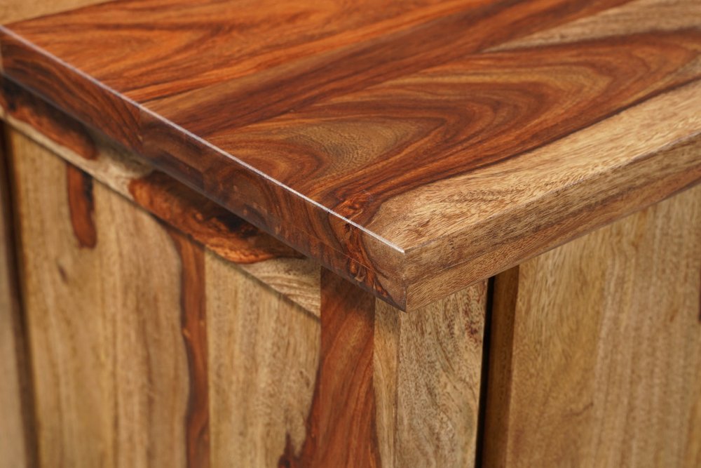 72" Brown Solid Wood Live Edge Sideboard with Six Doors