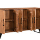 69" Brown Solid Wood Live Edge Sideboard with Six Doors