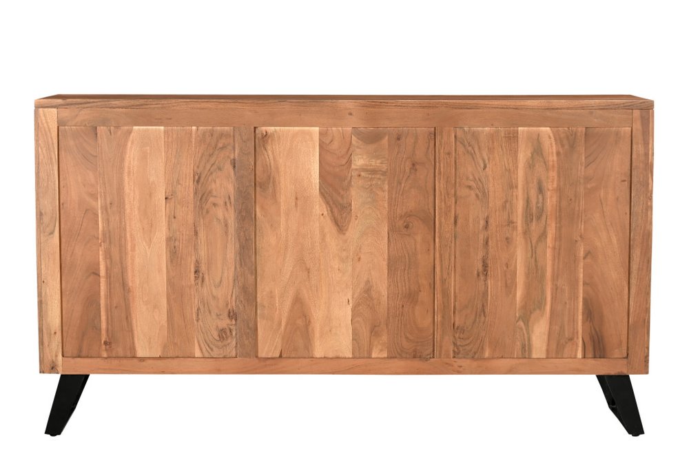69" Brown Solid Wood Live Edge Sideboard with Six Doors