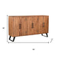 69" Brown Solid Wood Live Edge Sideboard with Six Doors