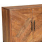 82" Brown Solid Wood Carved Geometric Sideboard with Four Doors