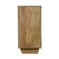 70" Brown Distressed Solid Wood Carved Floral Sideboard with Four Doors