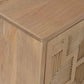 80" Brown Solid Wood Carved Geometric Sideboard with Four Doors