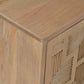 80" Brown Solid Wood Carved Geometric Sideboard with Four Doors