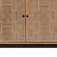 80" Brown Solid Wood Carved Geometric Sideboard with Four Doors