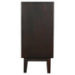 80" Dark Brown Solid Wood Carved Abstract Sideboard with Four Doors