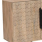 84" Beige Solid Wood Carved Geometric Sideboard with Four Doors