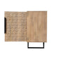 84" Beige Solid Wood Carved Geometric Sideboard with Four Doors