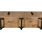 84" Beige Solid Wood Carved Geometric Sideboard with Four Doors